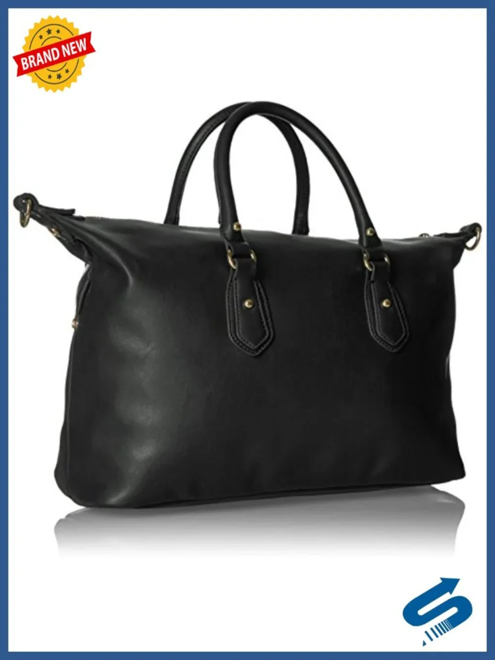 Small Crossbody Satchel with Vegan Leather Strap, Zip Closure